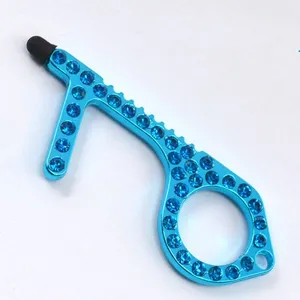 No Touch Keychain Contactless Door Opener With Colorful Diamonds thumbnail-5