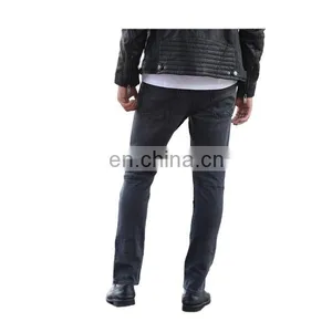 DiZNEW Soft Full Length Black 100% Cotton Elastane Washed Vintage Jeans Men thumbnail-1
