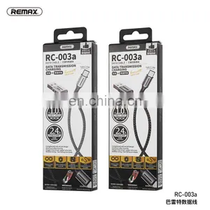 Remax Black Silver Cell Phone Charging Nylon Braided Charging USB Cables Tyoe C / Lighting thumbnail-5