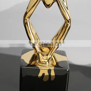 Nordic Style Home Interior Decoration Accessories Thinker Model Ceramic Art Ornaments thumbnail-5