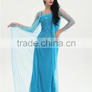 Hot Party Cosplay Costume With Gauze Long Sleeve Flash Froze Elsa Princess Dress thumbnail-3
