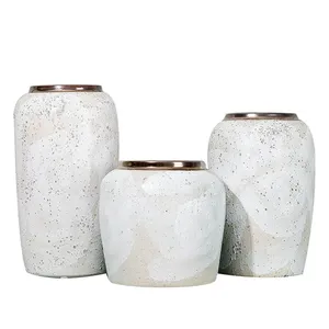 Wave White Bubble American Village Style Jingdezhen Ceramic Vase For Home Soft Decoration thumbnail-5