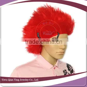 Cheap Short Red Fashion Spiky Party Fake Hair Wigs thumbnail-2
