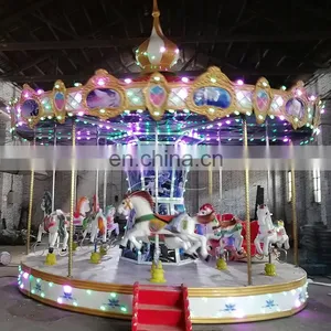 Electric Fiberglass Commercial Carousel Horses Merry Go Round For Sale thumbnail-3