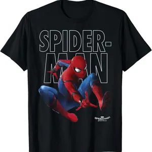 Marvel Spider-Man Homecoming Outlined Epic Jump Pose T-Shirt thumbnail-1