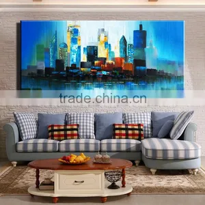 Canvas Simple Abstract City Beautiful Scenery Wall Painting for Bedroom YB-129 thumbnail-1