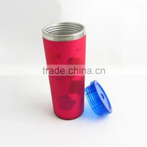 2015 New Product 16oz Double Wall Stainless Steel Straw Tumbler, Noverty Style Straw Travel Mug thumbnail-2