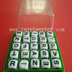 we Sell 25 Dice Boggle Games The English Letter Dice Size is 18 mm 25 Dice in a Tray Randomly the Material is Plastic thumbnail-1