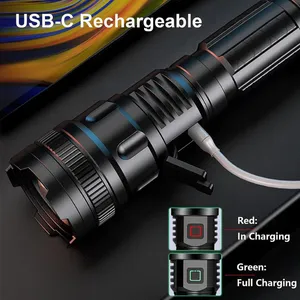 Charging Zoom Strong Light Flashlight Outdoor Lighting Waterproof Aluminum Alloy Flashlight Portable Home Use thumbnail-2