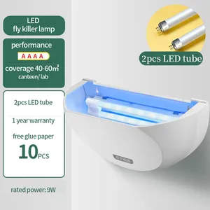 AC110V AC220V Wall Mount Indoor Electric Glue Board LED Fly Trap Lamp for Food Factory thumbnail-2
