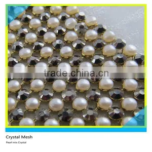 Heat Transfer Crystal Aluminum Mesh Glod Base 4mm Sapphire Hot Fix Rhinestone Mesh thumbnail-5