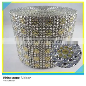 Sew On Rhinestone Trimming Decorative Flower Diamond Mesh 10 Yards 24 Row Rolls thumbnail-3
