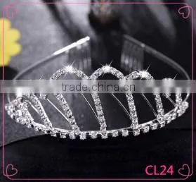 Wedding Bridal Tiara Rhinestone Silver Crystal Crown thumbnail-1