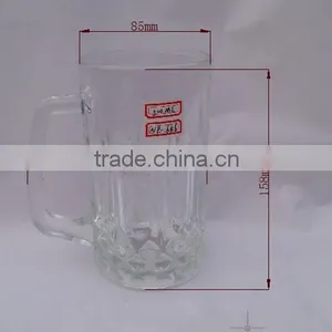 0.5L Clear Glass Beer Mug With Handle thumbnail-3