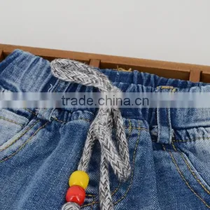 Wholesale Baby Girl Clothes 2016 New Summer Girl Ripped Jeans Lovely Little Girl Cropped Trousers thumbnail-3