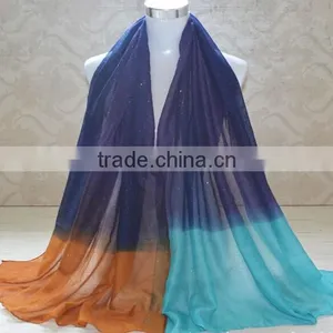 Wholesale New Design Autumn Fashion Gradient Cotton Glitter Woman Shawl thumbnail-1