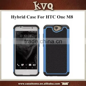 Silicon+PC 2 in 1 Kickstand Hybrid Case For HTC One M8 thumbnail-1