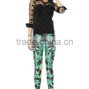 95% Polyester 5% Spandex Wholesale Custom Printed Leggings for Sale thumbnail-1
