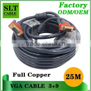 Hot Sale High Quality Vga Cable Male to Male 25m Full Copper 3+9 15pin thumbnail-1