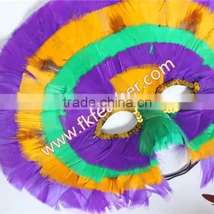 Party Supplies Kids Rainbow Turkey Feather Venetian Mask For Sale thumbnail-3