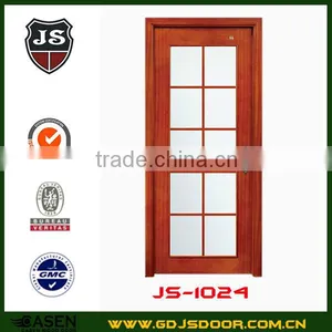 Best Price Interior Single Swing Cherry Wood Glass Door thumbnail-5