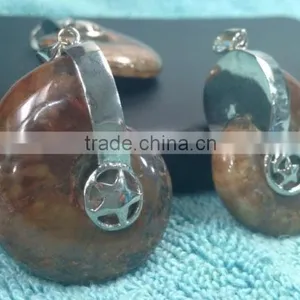 Wholesale Charm Fossilized Ammolite Diamond Pendant for Accessories thumbnail-1