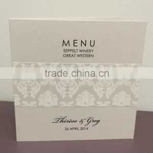 Handmade With Ribbon and Diamond Wedding MENU Card thumbnail-1