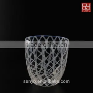 NEW PRODUCT!Mouth Blown Whisky Glass With White Porcelain Decoration thumbnail-3