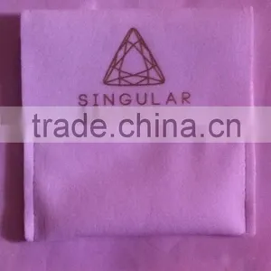 Custom Purple Fancy Velvet Pouch New Style Golden Logo thumbnail-1
