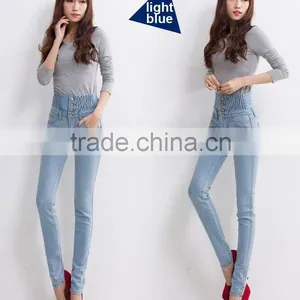 Sexy Women Blue New High Waist Skinny Denim Jeans Slim Fashion Long Pencil Pants thumbnail-3