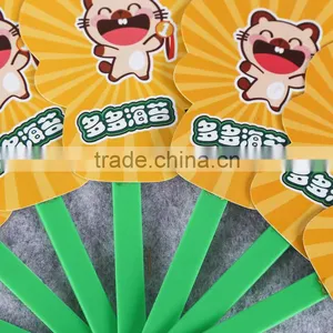 2016 Best Selling pp Plastic Custom Printed Folding Fan Advertising Fan pp Foldable Hand Fan thumbnail-2