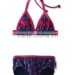 2014 New Young Girl Swimsuit Models With Fringe Tiki Tri Suit Design thumbnail-1