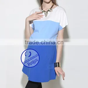 Custom Spandex Cotton Plain Short Sleeve Maternity Clothing for Pregnancy thumbnail-2