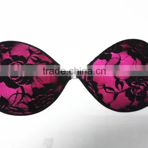 Sexy Mature Invisible Self-adhesive Bra Wireless Sponge Bra Red Strapless Lace Bra thumbnail-4