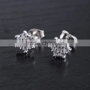 New Design 925 Sterling Silver Micro Pave Black CZ Tiny Stud Earring thumbnail-3