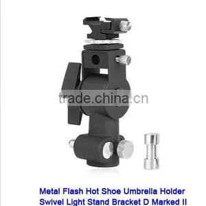 Metal Flash Hot Shoe Umbrella Holder Swivel Light Stand Bracket D Marked II thumbnail-3