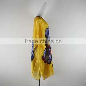 Summer Women Fashion Casual Shirt Bat Sleeves Tops Women Casual Dress thumbnail-2