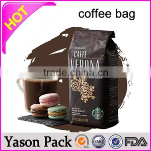 Yason Biodegradable Valve Coffee Bags Black Coffee Bag With Valve Beautiful Aluminum Foil Coffee Bag With Gusset thumbnail-1