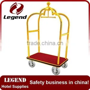 High Quality Portable Titanium Gold Plated Baggage Trolley thumbnail-1