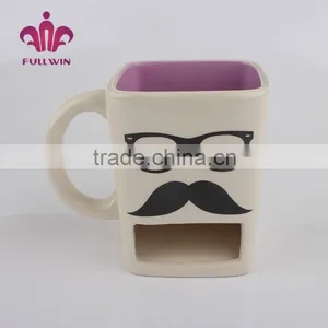 White Ceramic Mug Ceramic Fondue Mug thumbnail-5