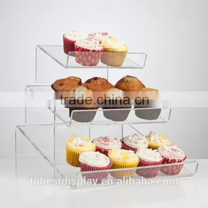3 Tiers Slant Clear Acrylic Cupcake Stand,acrylic Cupcake Display Cabinet,acrylic Cupcake Display Case thumbnail-1