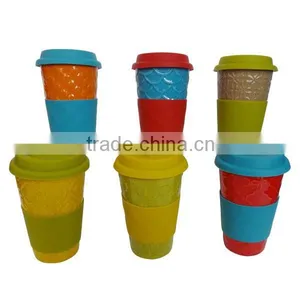 Solid Color Porcelain Travel Mugs thumbnail-1