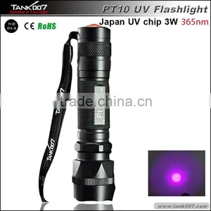 UV Flashlight With 3w 365nm Japan High Quality UV Chip Hot on Sale TANK007 PT10 thumbnail-1