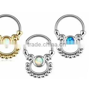 Gems Body Jewelry Fake Nose Hoop Rings Septum Clicker Non Piercing HOT thumbnail-1