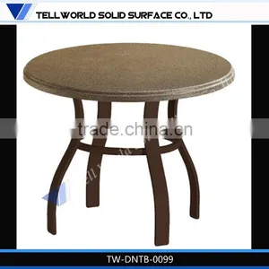 High Glossy Artifical Marble Chinese Restaurant Round Table Furniture thumbnail-6