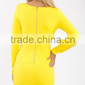 Designer Bodycon Dress Design Deep V Neck Ladies Western Dress Designs Photo With Lace Sleeve thumbnail-4