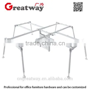 Crossed Table Legs Open Office Workstation for 4 PeopleQE-33F1) thumbnail-2