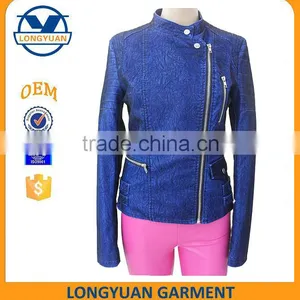 Hot Sale High Quality Fashion Material New Design pu Leather Jacket for Woman 2016 thumbnail-1