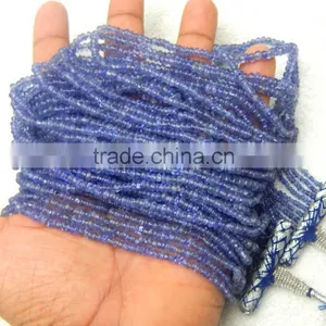 Natural Royal Blue Tanzanite Roundel Smooth Beads thumbnail-1