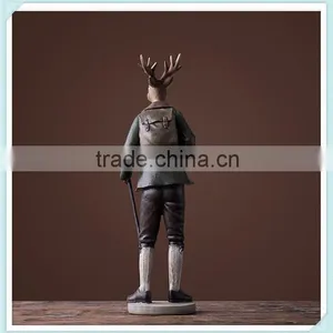 Resin Gentleman Deer Figrine Gentleman Deer Sculpture thumbnail-2